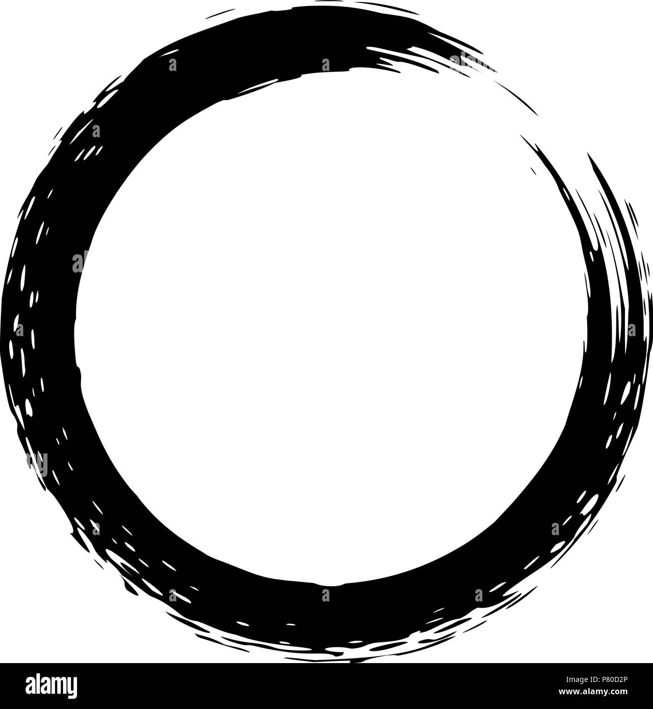 Black Brush Strokes In The Form Of A Circle Design Element For Poster Card Sign Banner Vector Illustration Stock Vector Image Art Alamy