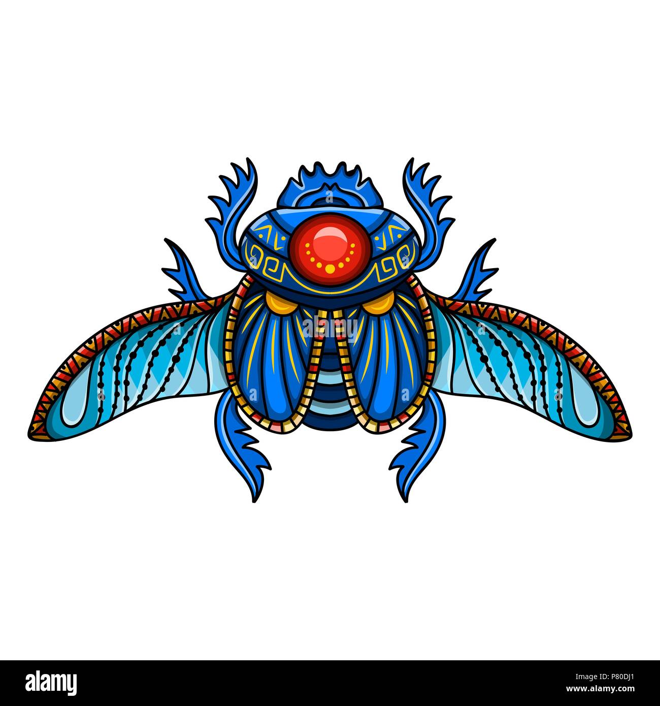 Traditional Scarab Sticker Sticker for Sale by BobCatchpole  Redbubble