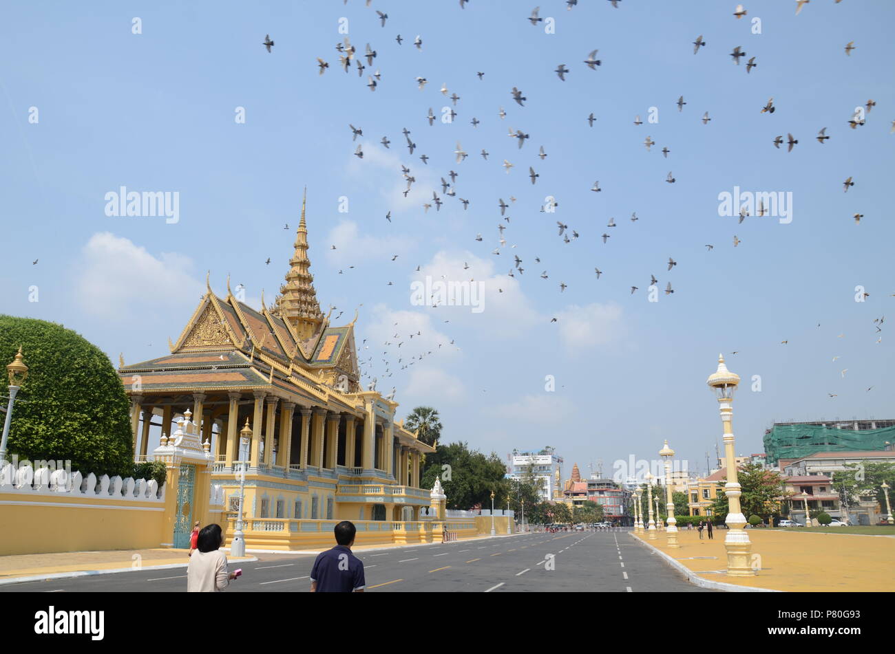 Phnom Penh Attraction- Palace Stock Photo