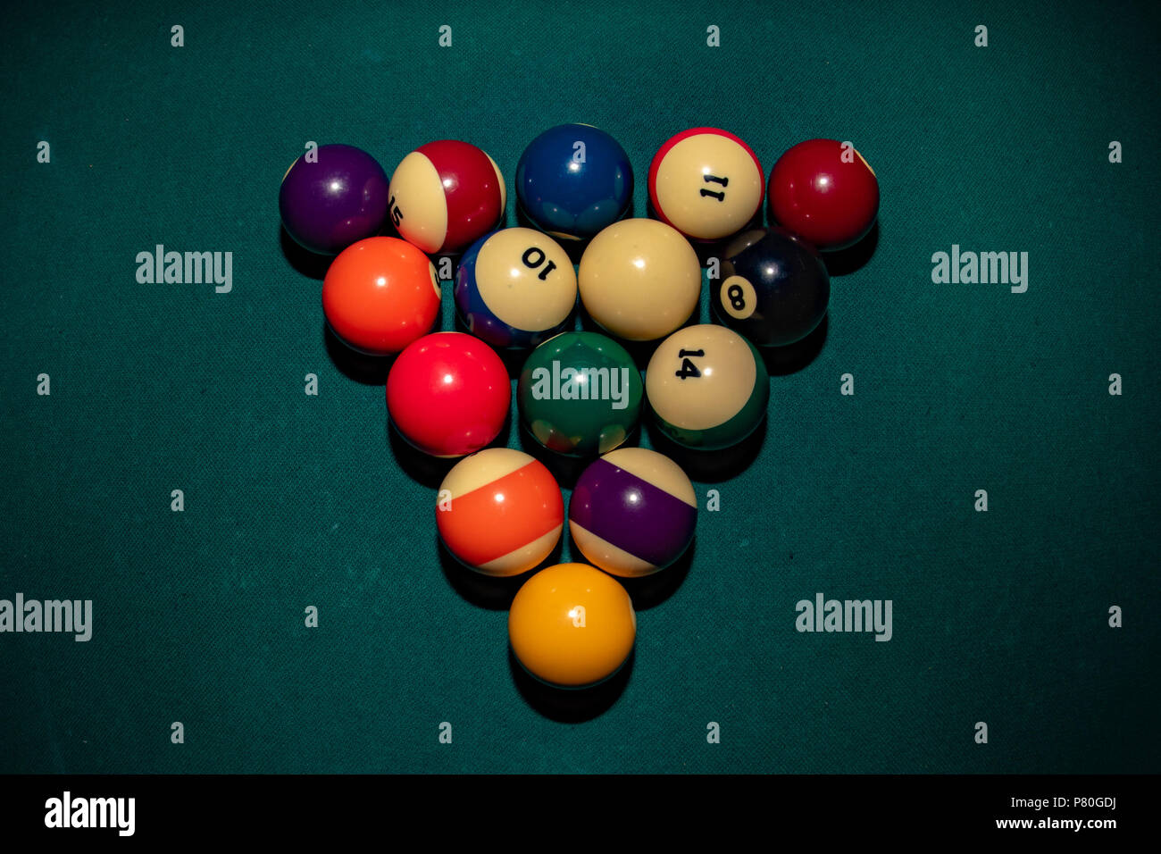 Pool billiard old eight balls table isolated Stock Photo Alamy