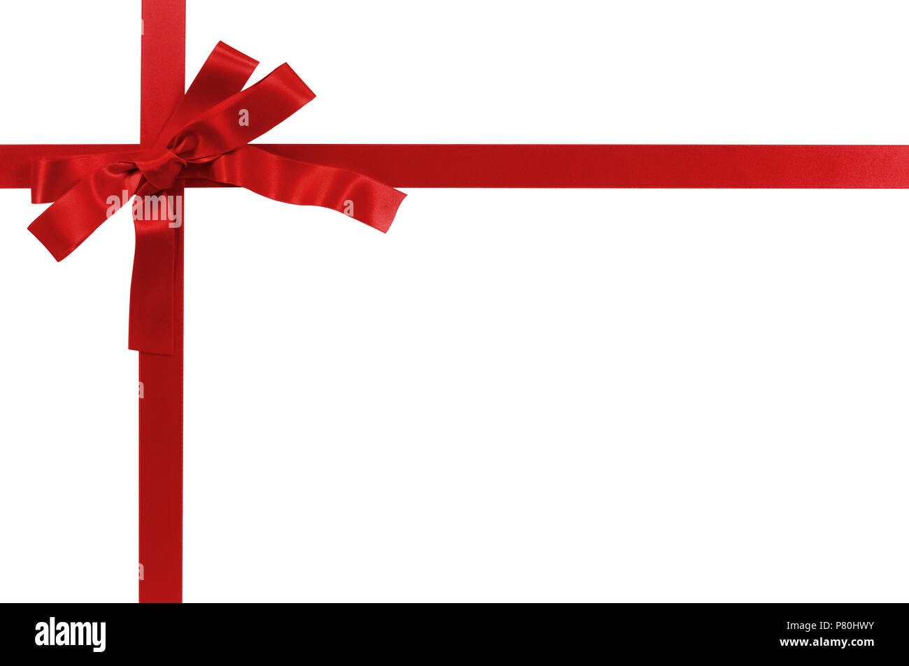 Red gift bow and ribbon isolated on white background Stock Photo - Alamy