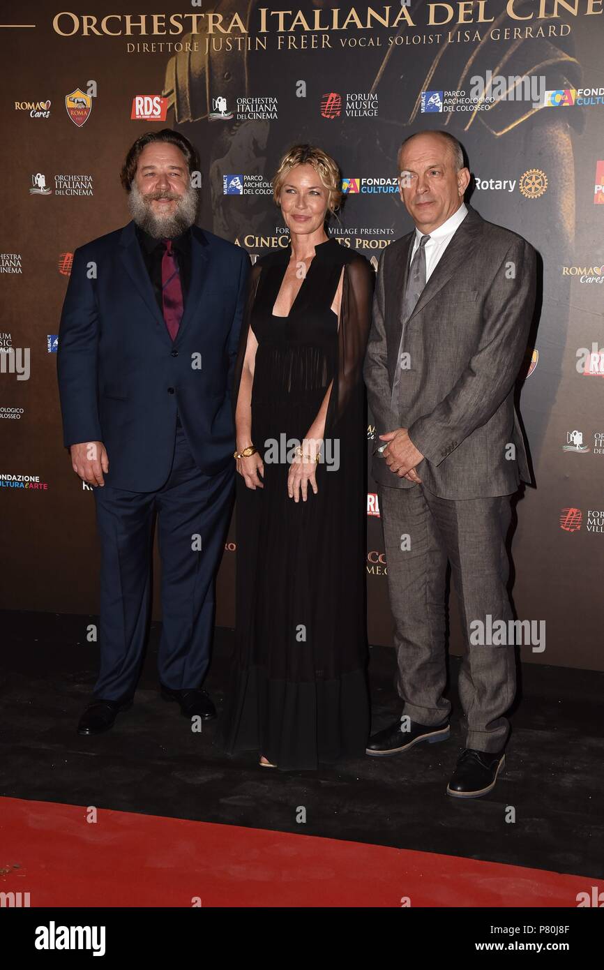The Gladiator concert and charity event at the Colosseum  Featuring: Russel Crowe, Connie Nielsen, Tomas Arana Where: Rome, Italy When: 06 Jun 2018 Credit: IPA/WENN.com  **Only available for publication in UK, USA, Germany, Austria, Switzerland** Stock Photo