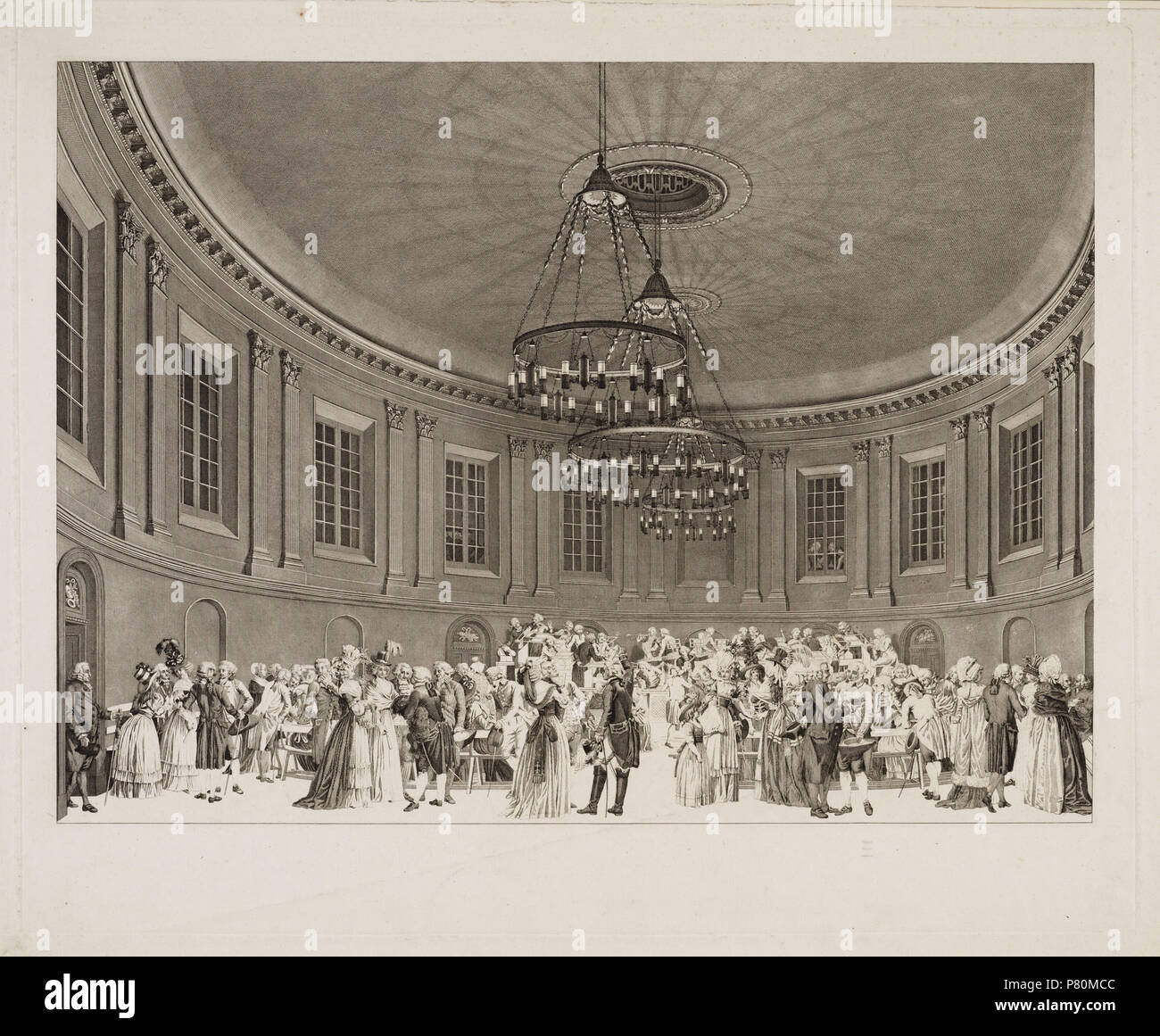 Nederlands: Beschrijving Muzyk Zaal in het gebouw der Maatschappyë Felix Meritis binnen Amsterdam Muziekzaal in het gebouw van Felix Meritis. Prent in tweede staat. Uit een serie van vier etsen door Reinier Vinkeles naar P.Barbiers en J. Kuijper. Afmetingen: 370 x 510 mm Documenttype prent Vervaardiger Meer Jr., Noach van der Kuijper, Jacques (1761-1808) Kuijper, Jacob (1761-1808) Barbiers Pzn, Pieter (1749-1842) Vinkeles, R. (Reinier ; 1741-1816) Collectie Collectie Atlas Dreesmann Datering 1791 Geografische naam Keizersgracht Gebouw Felix Meritis Inventarissen http://archief.amsterdam/archie Stock Photo