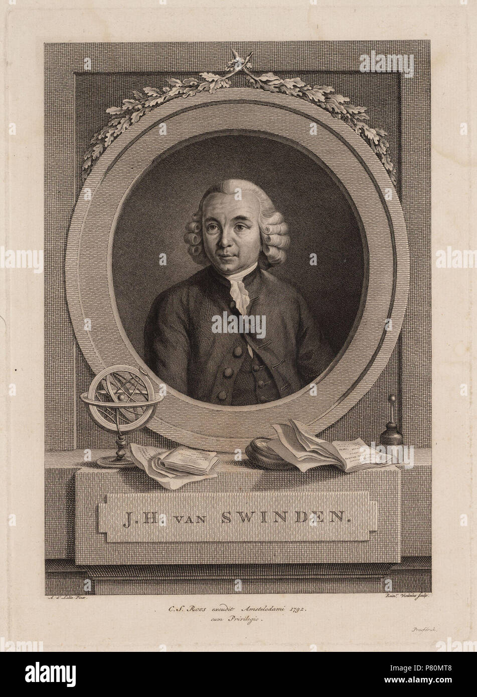 Nederlands: Beschrijving Jean Henri van Swinden (08-06-1746 / 09-03-1822) Hoogleraar in de filosofie, wiskunde en natuurkunde in Amsterdam. Afmetingen: 267 x 187 mm. Documenttype prent Vervaardiger Roos, Cornelis Sebille Lelie, Adriaan de Vinkeles, R. (Reinier ; 1741-1816) Collectie Collectie Stadsarchief Amsterdam: tekeningen en prenten Datering 1792 Inventarissen http://archief.amsterdam/archief/10097/010097014691 Afbeeldingsbestand 010097014691 . 1792 330 Reinier Vinkeles, Afb 010097014691 Stock Photo