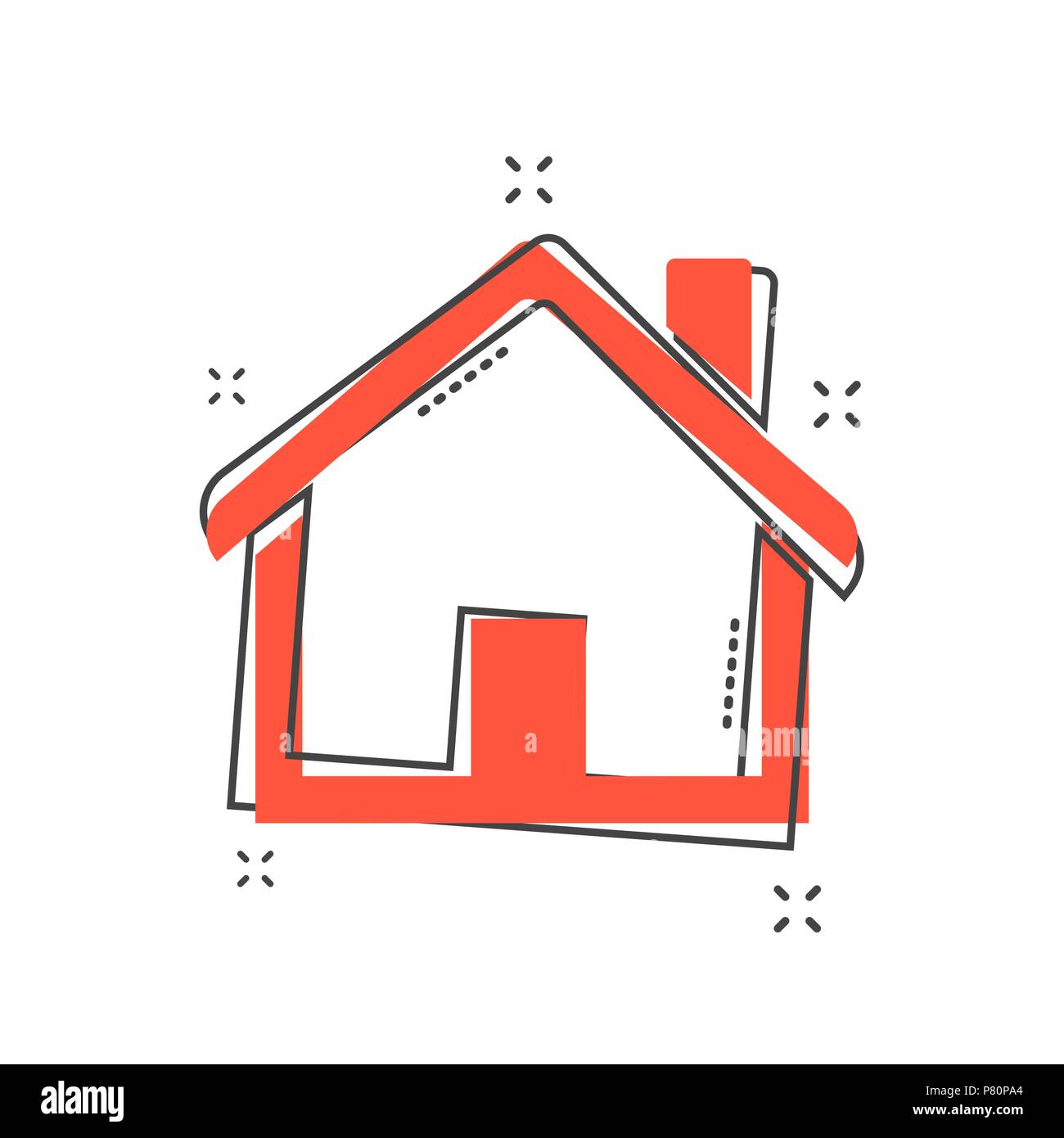 Cartoon house icon in comic style. Home illustration pictogram. House  splash business concept Stock Vector Image & Art - Alamy