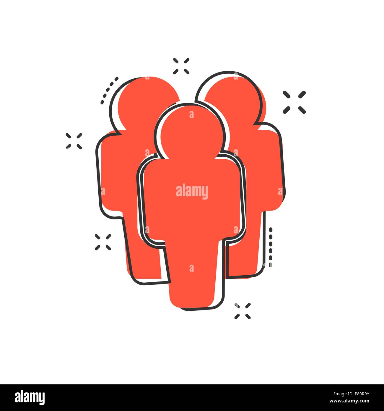 Cartoon people icon in comic style. People illustration pictogram ...