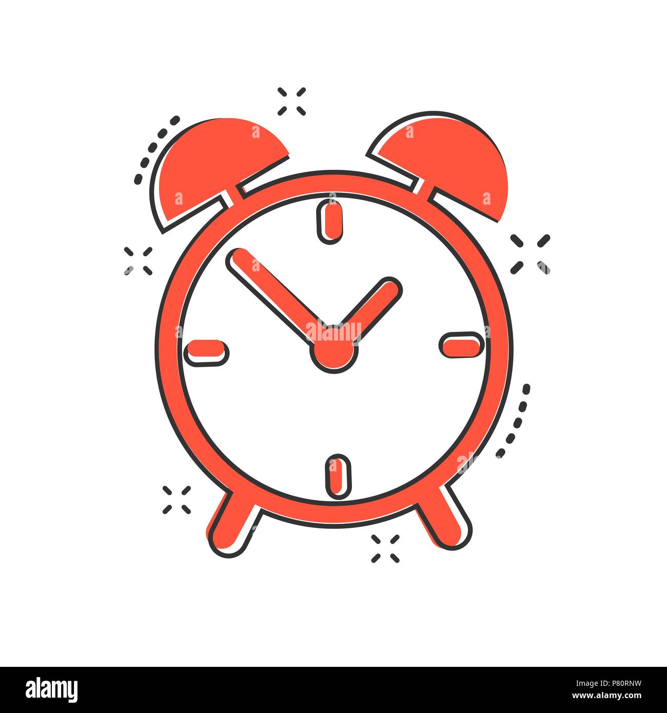 Cartoon alarm clock icon in comic style. Timer sign illustration pictogram.  Stopwatch splash business concept Stock Vector Image & Art - Alamy