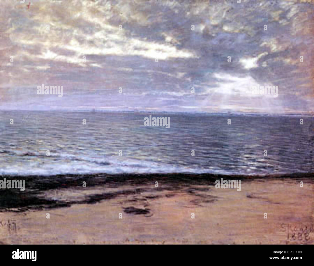 N/A. N/A 373 Thorvald Niss morgens am strand Stock Photo