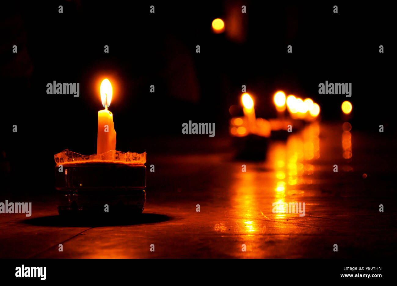 Candle in the Dark On Christmas day Stock Photo Alamy