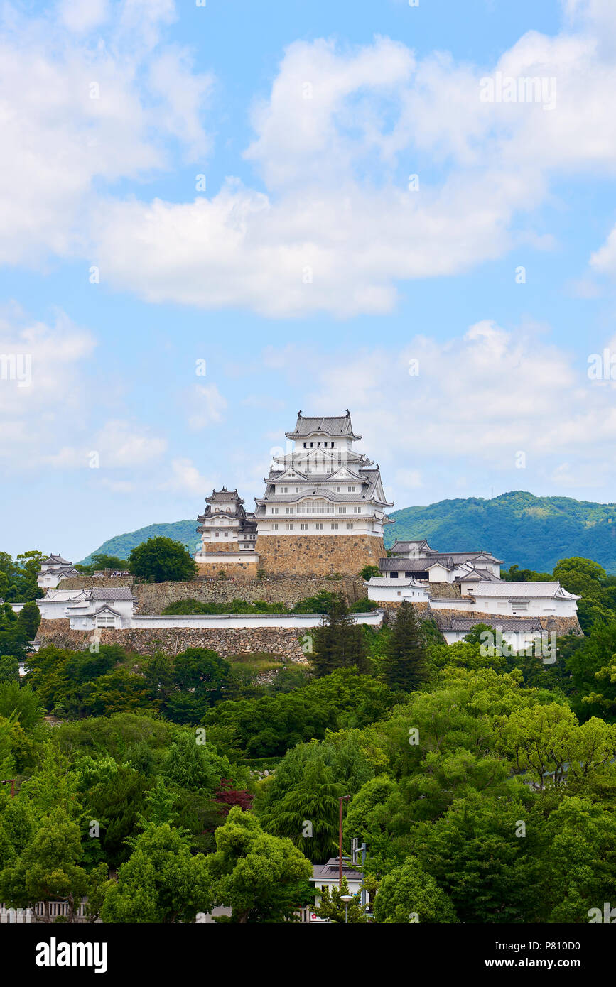 Himeji Castle seen from Otemae Park in Hyogo Prefecture, Japan. Stock Photo