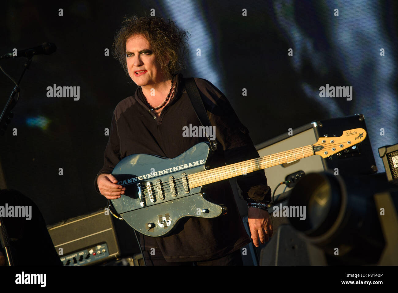 Robert Smith of The Cure performing at the British Summer Time festival, at Hyde  Park in London. PRESS ASSOCIATION Photo. Picture date: Saturday July 7th,  2018. Photo credit should read: Matt Crossick/PA