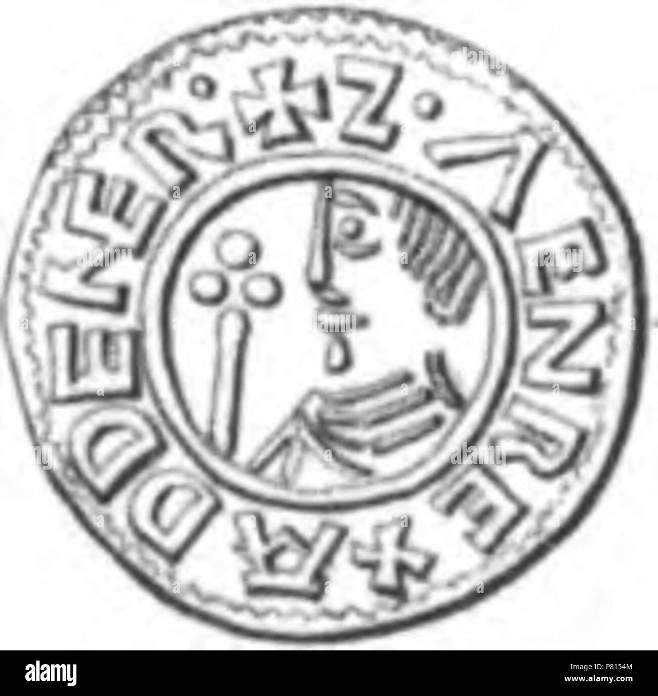 English: Coin of Sweyn Forkbeard. 2 November 2012, 16:30:48 359 Sweyn Forkbeard coin (cropped) Stock Photo