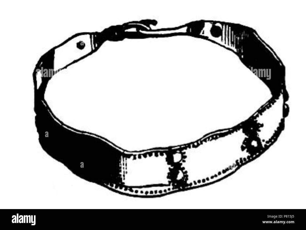 English: Dacian bracelet dated La Tene period Dacia (2nd century BC) found at Cerbal Hunedoara County Romania . 1875 101 Dacian band decorated bracelet hook-and-eye Cerbal Stock Photo