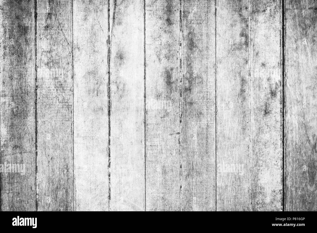 Wooden wall texture in black and white rustic background. Stock Photo