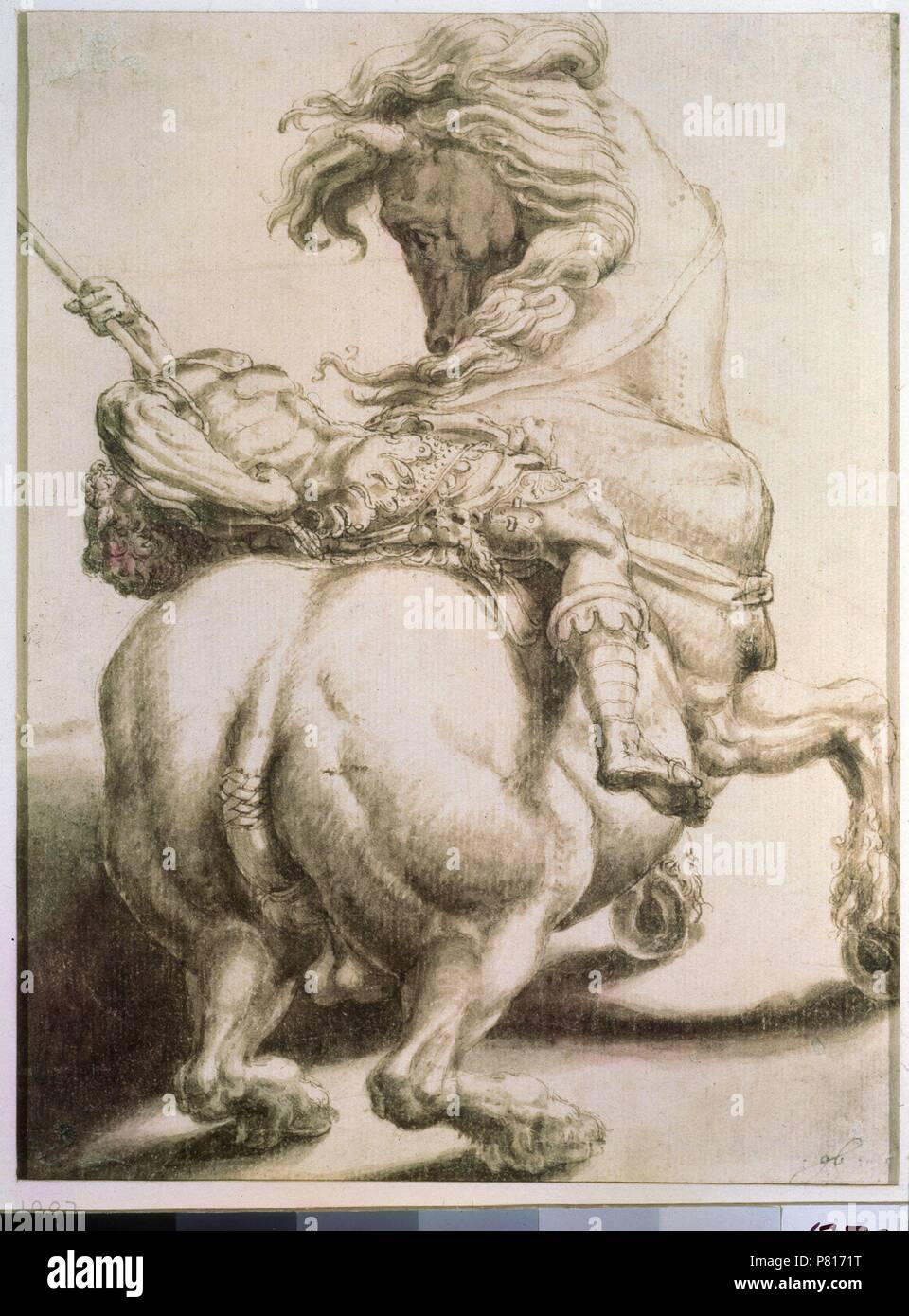 Rider pierced by a spear. Museum: State A. Pushkin Museum of Fine Arts, Moscow. Stock Photo