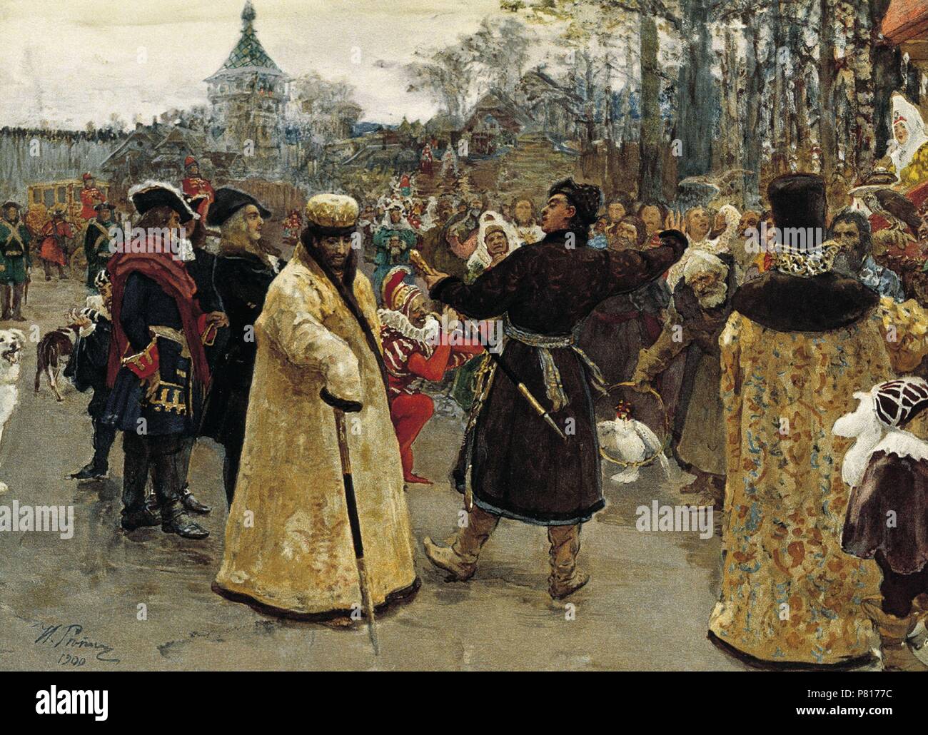 The Tsars Ivan Alexeyevich and Pyotr Alexeyevich of Russia. Museum: State History Museum, Moscow. Stock Photo