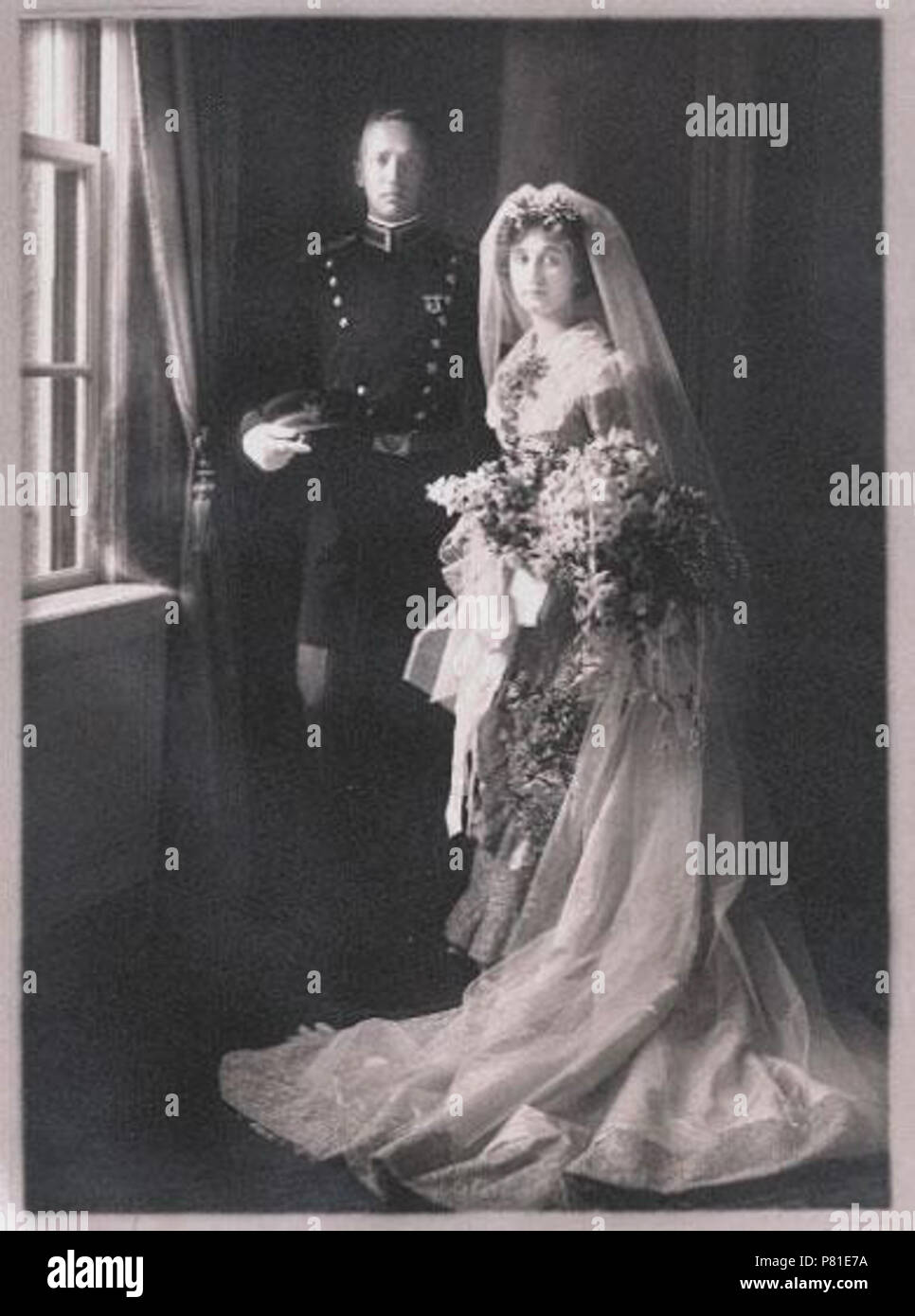 N/A. N/A 398 Wedding Photograph of George Patton and Beatrice Ayer Stock Photo