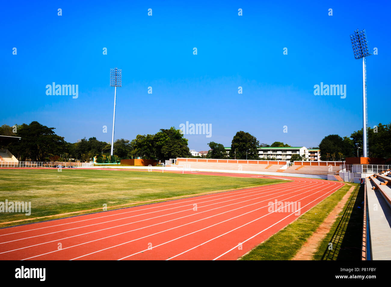 track and field for running sport in stadium Stock Photo Alamy