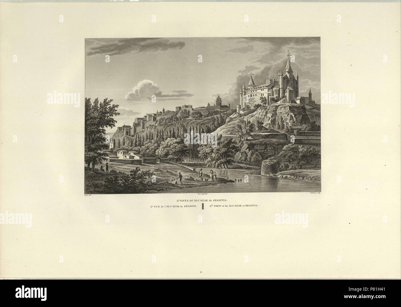 3 1806-1820, Voyage pittoresque et historique de l'Espagne, tomo II, Segunda vista del alcázar de Segovia Stock Photo