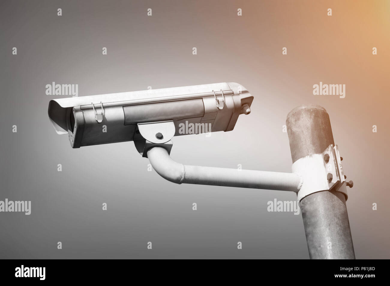 Security Camera or CCTV on gray background Stock Photo