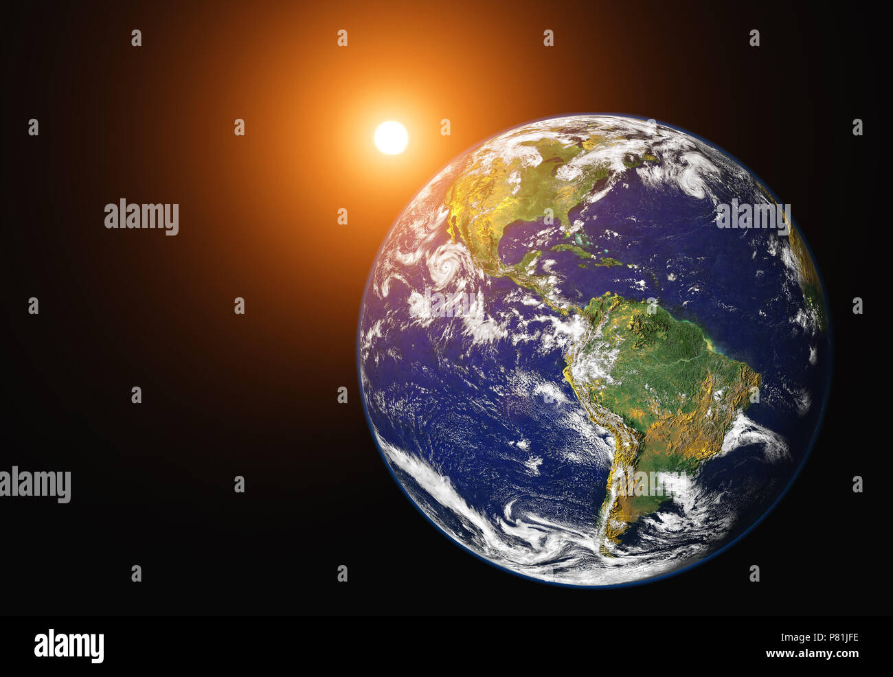 Planet Earth And Sunrise Elements Of This Image Furnished By Nasa Stock Photo Alamy