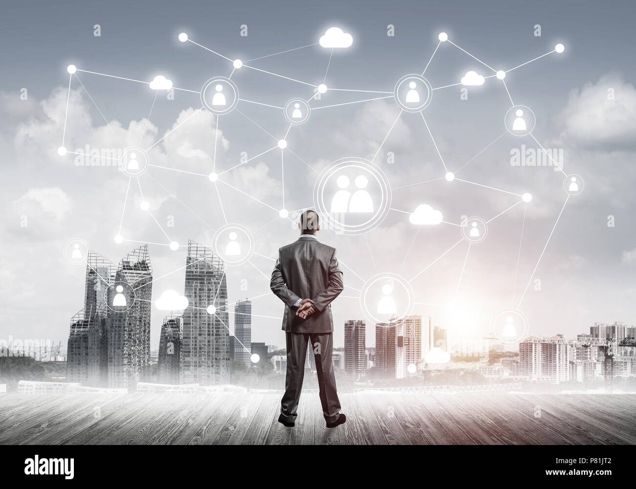 Social connection concept drawn on screen as symbol for teamwork Stock Photo - Alamy