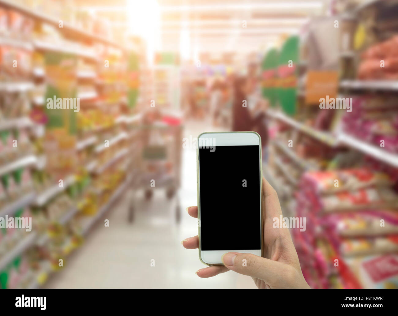 Female customer checking shopping hi-res stock photography and images ...