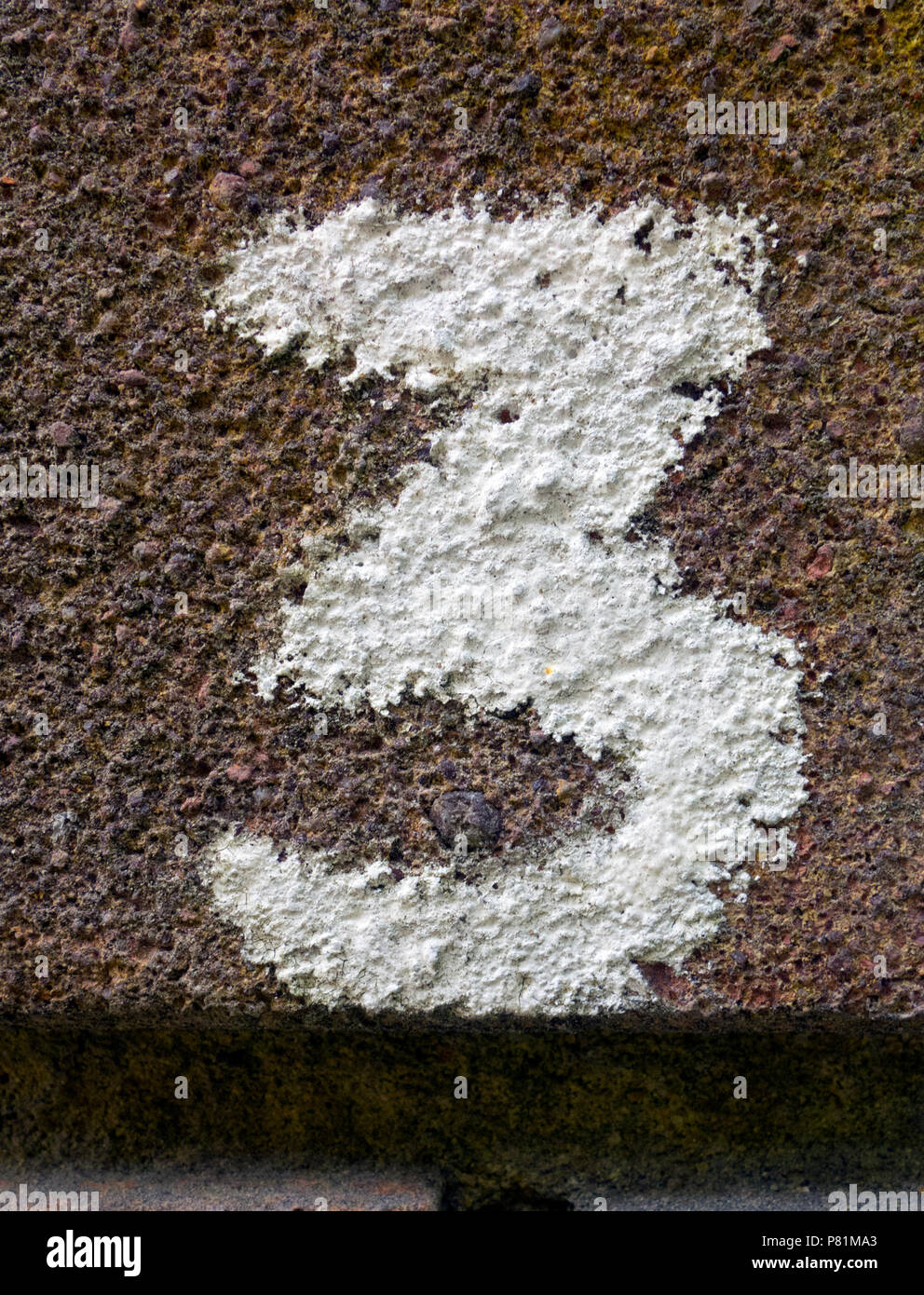 Written Wording in Distressed State Typography Found Number Three 3 ...