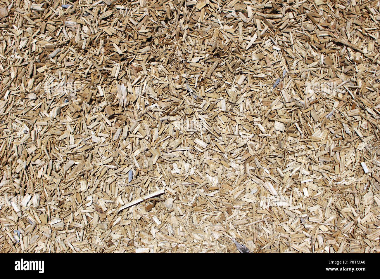 Mulch Wood Shavings Up Close Stock Photo Alamy