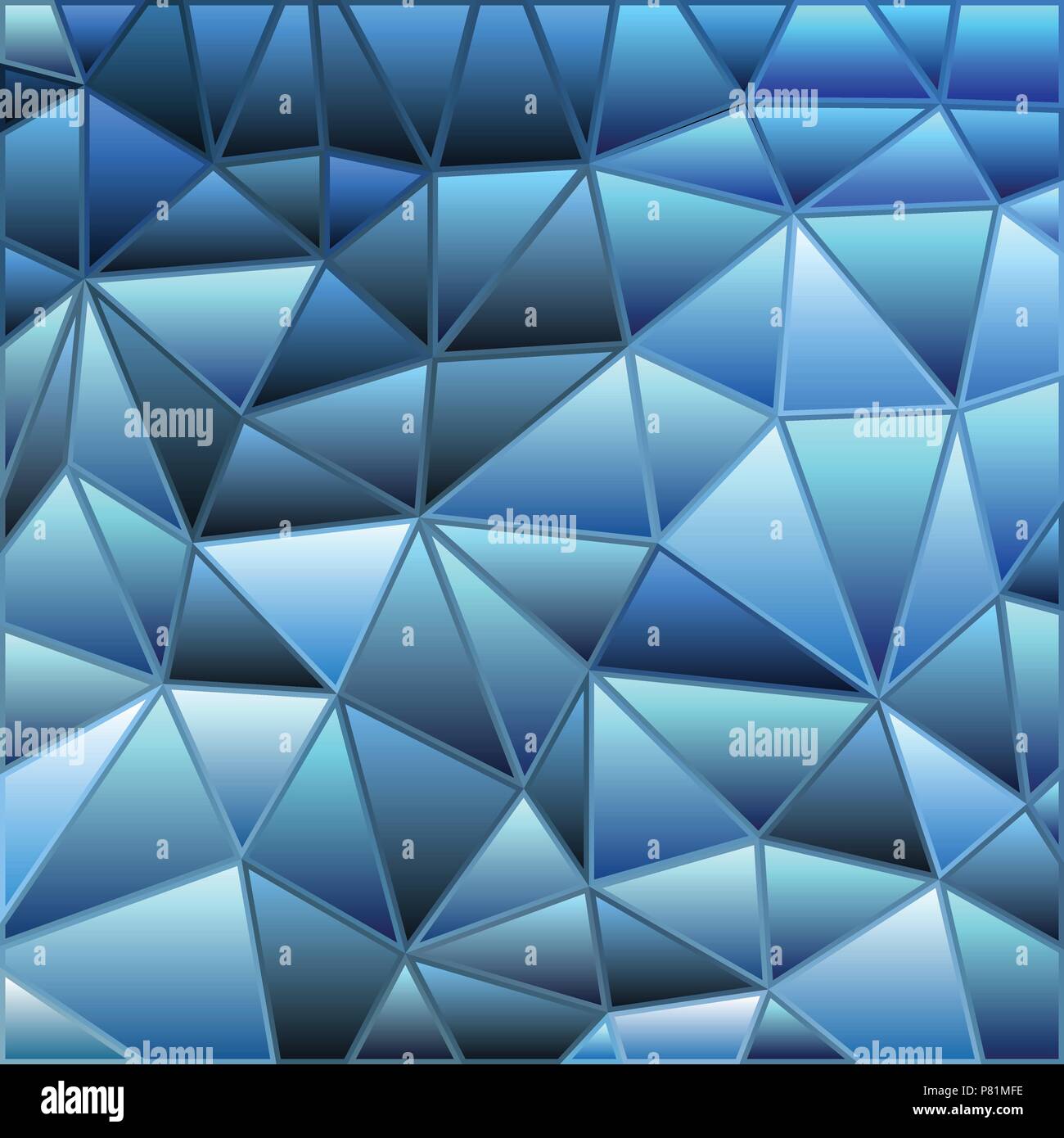 abstract vector stained-glass triangle mosaic background - blue Stock ...