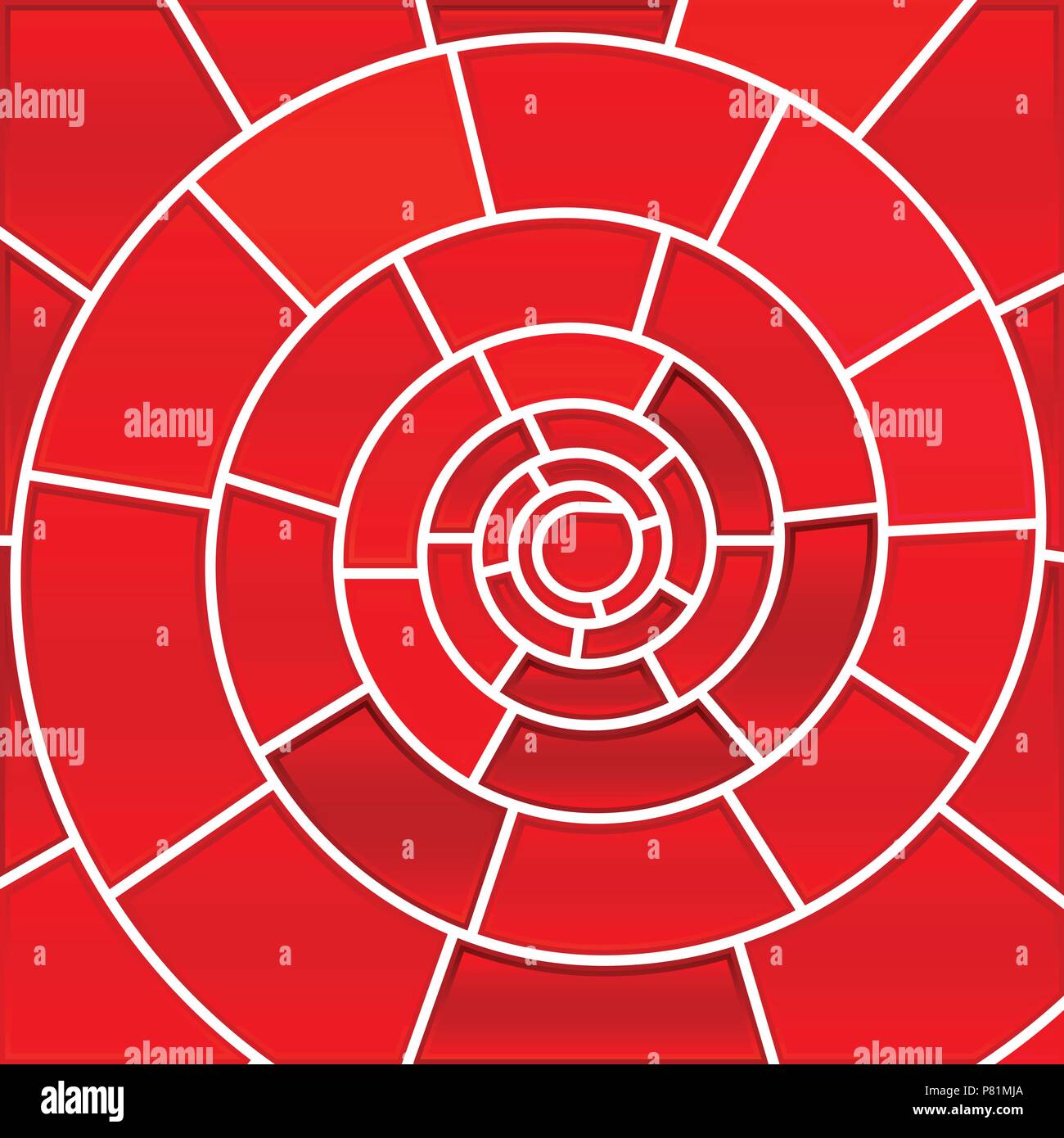 abstract vector stained-glass mosaic background - red spiral Stock ...