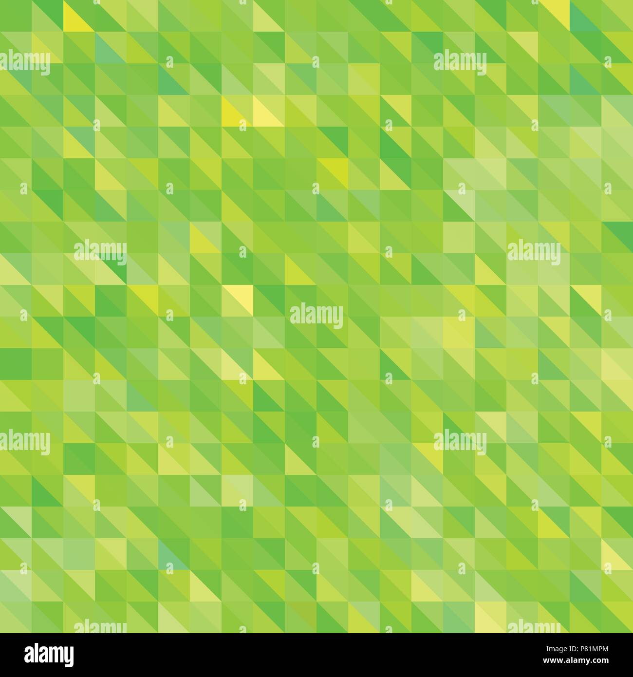 abstract vector geometric triangle background - green and yellow Stock Vector