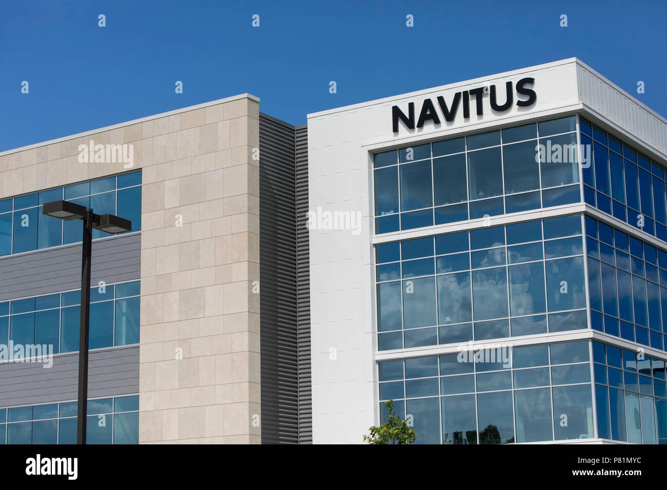 A logo sign outside of the headquarters of Navitus Health Solutions in