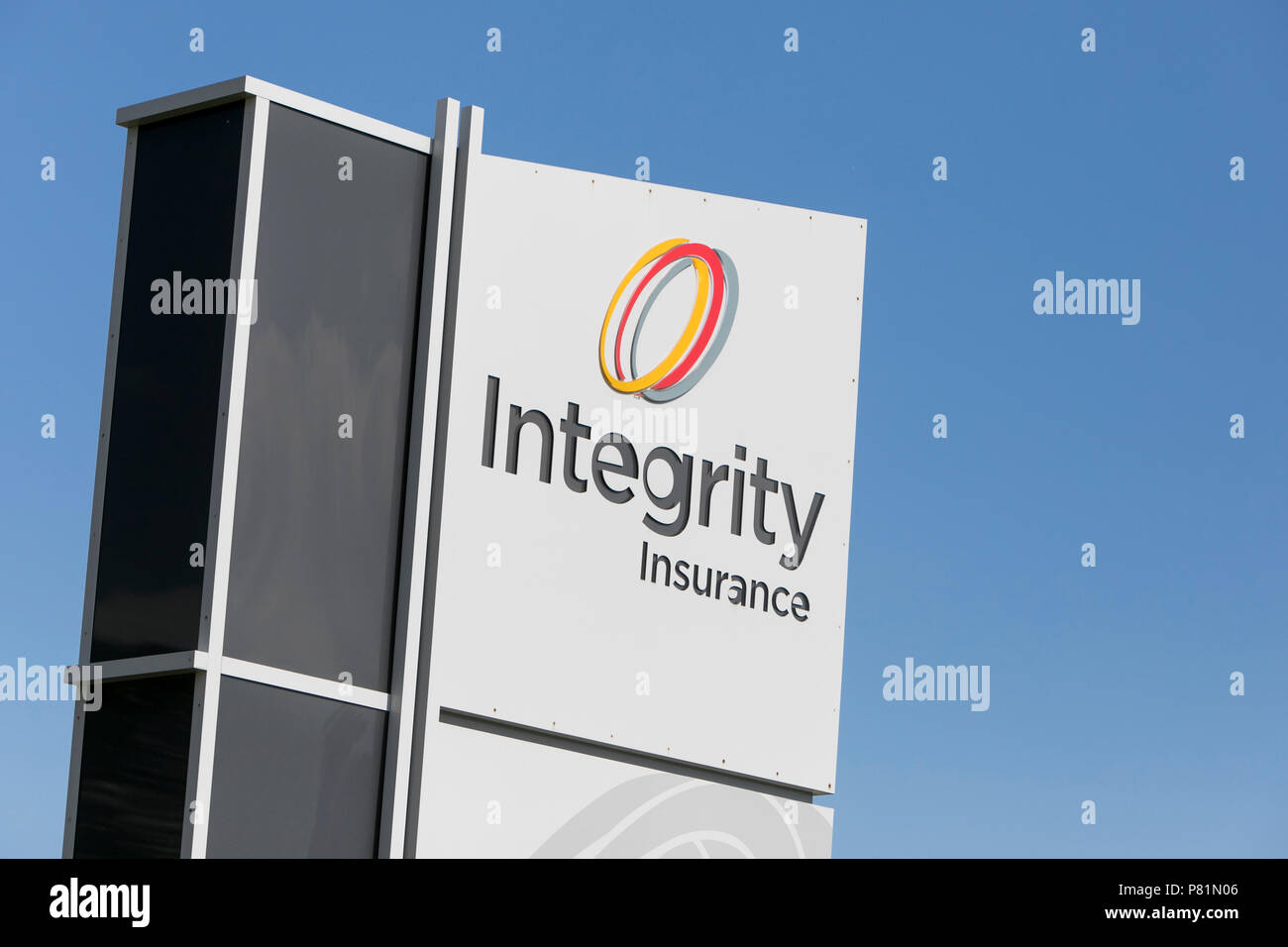 A logo sign outside of the headquarters of Integrity Insurance in Appleton, Wisconsin, on June 24, 2018. Stock Photo