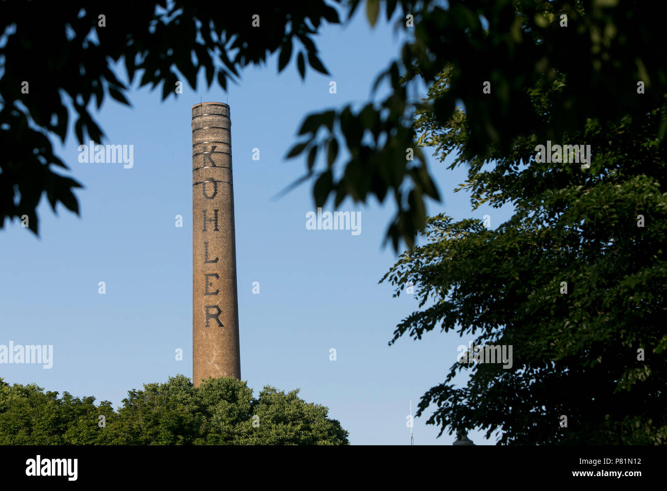 A logo sign outside of the headquarters of Kohler Co., in Kohler