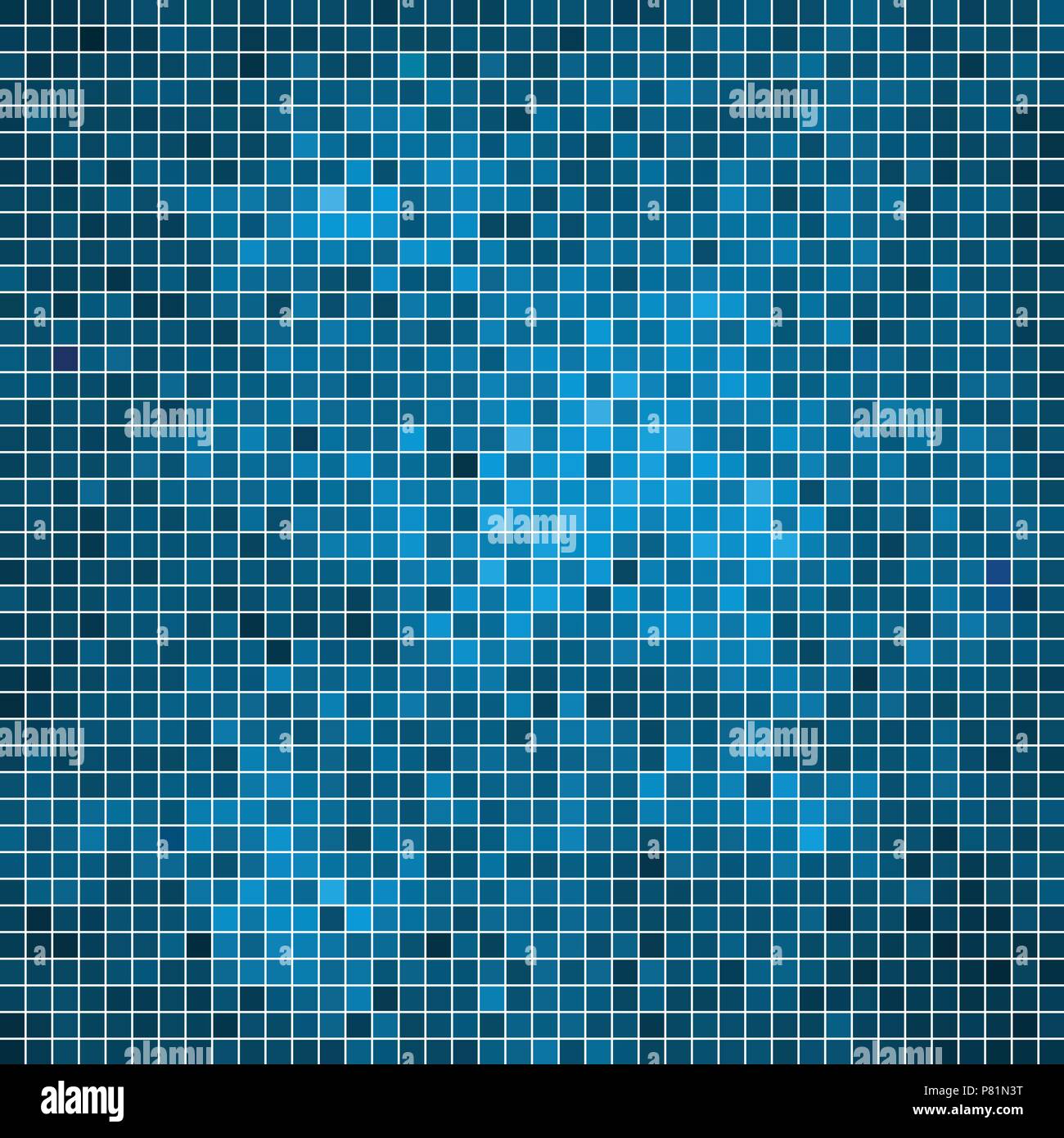 abstract vector square pixel mosaic background - blue Stock Vector ...