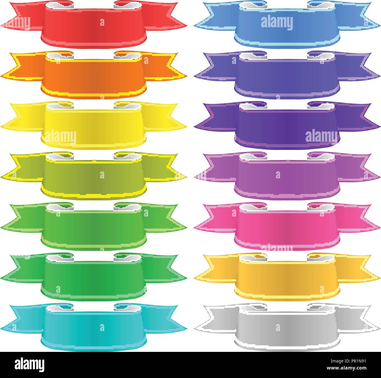isolated vector colored satin ribbons set Stock Vector Image & Art - Alamy