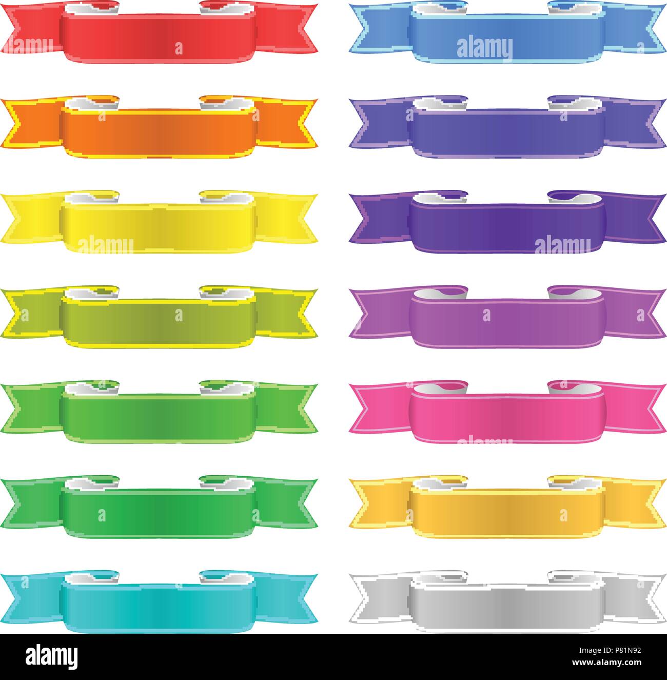 isolated vector colored satin ribbons set Stock Vector Image & Art - Alamy
