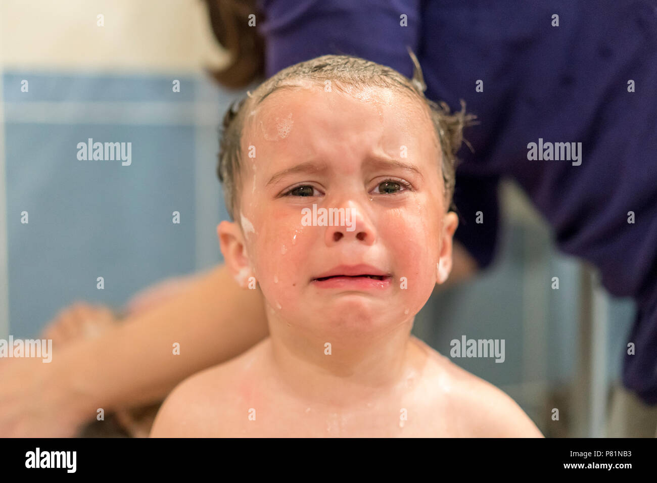 baby cries after bath