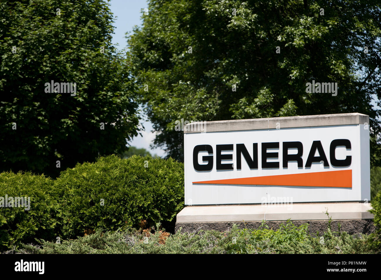 A logo sign outside of a facility occupied by Generac Power Systems in