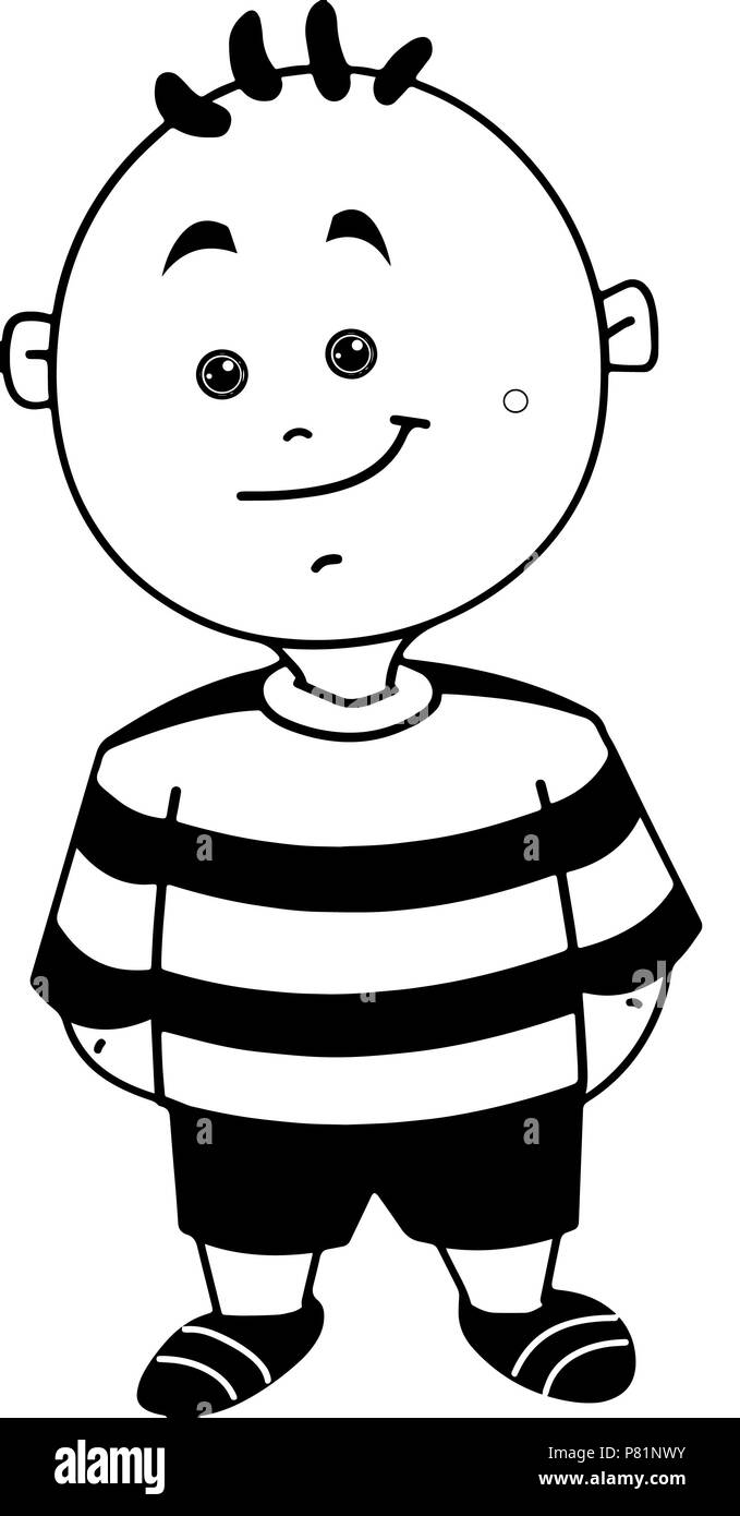 Cartoon boy Black and White Stock Photos & Images - Alamy