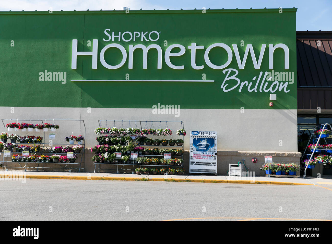 A logo sign outside of a Shopko Hometown retail store in Brillion, Wisconsin, on June 24, 2018