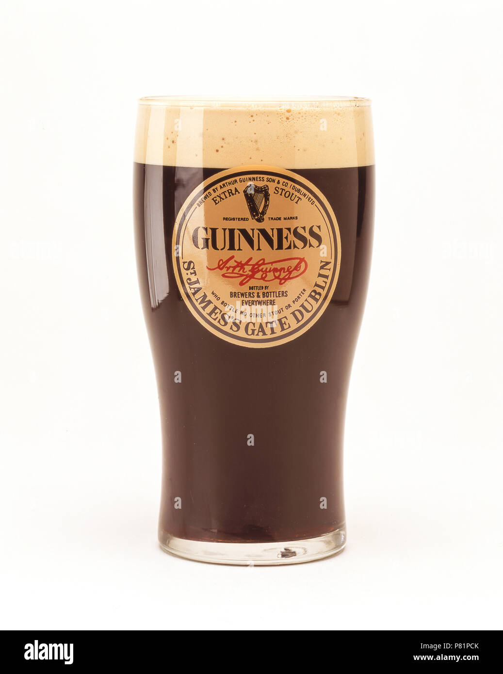 A pint of Guinness stout beer, Temple Bar, Dublin, Leinster Province, Republic of Ireland Stock Photo