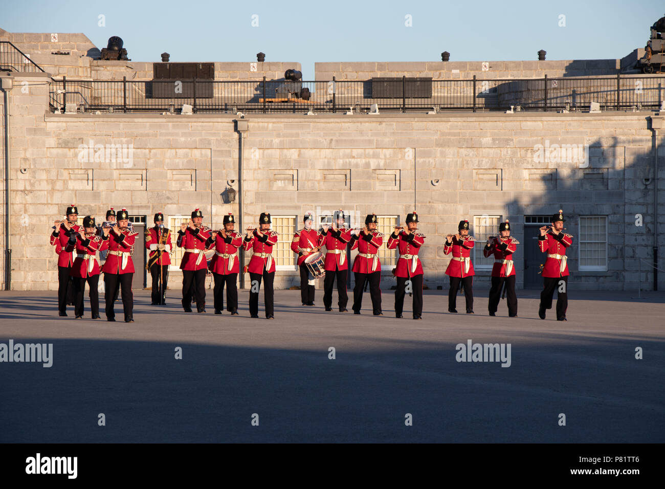 Sunset Ceremony at Fort Henry National Historic Site, Kingston, Ontario, Canada Stock Photo