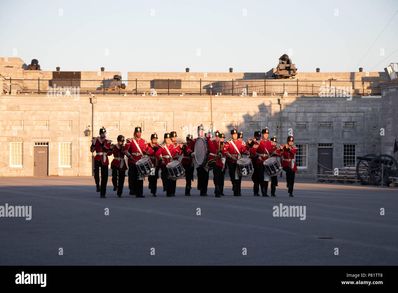 Sunset Ceremony at Fort Henry National Historic Site, Kingston, Ontario, Canada Stock Photo