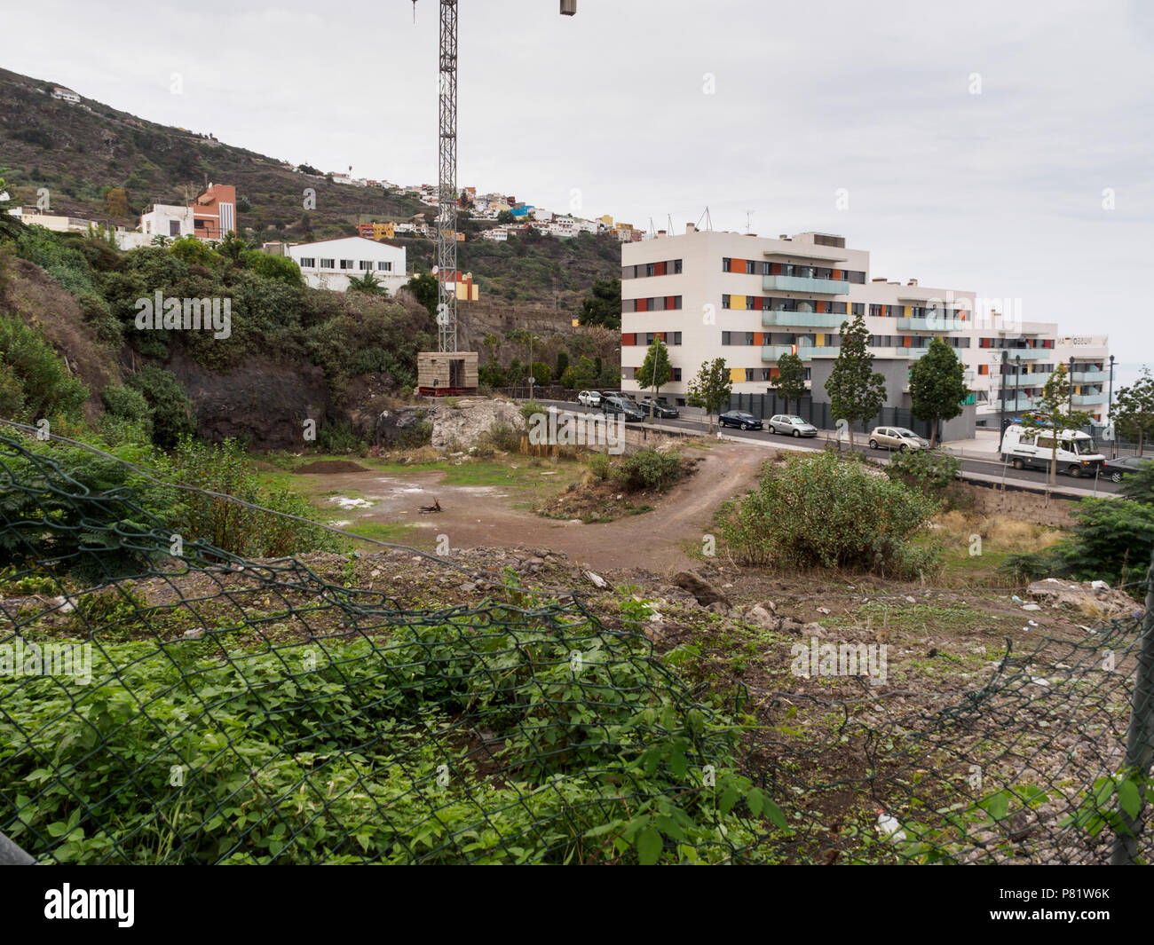 Tenerife, Canary Islands - Icod de los Vinos. Development continues to blight the townwith planning disputes. Stock Photo