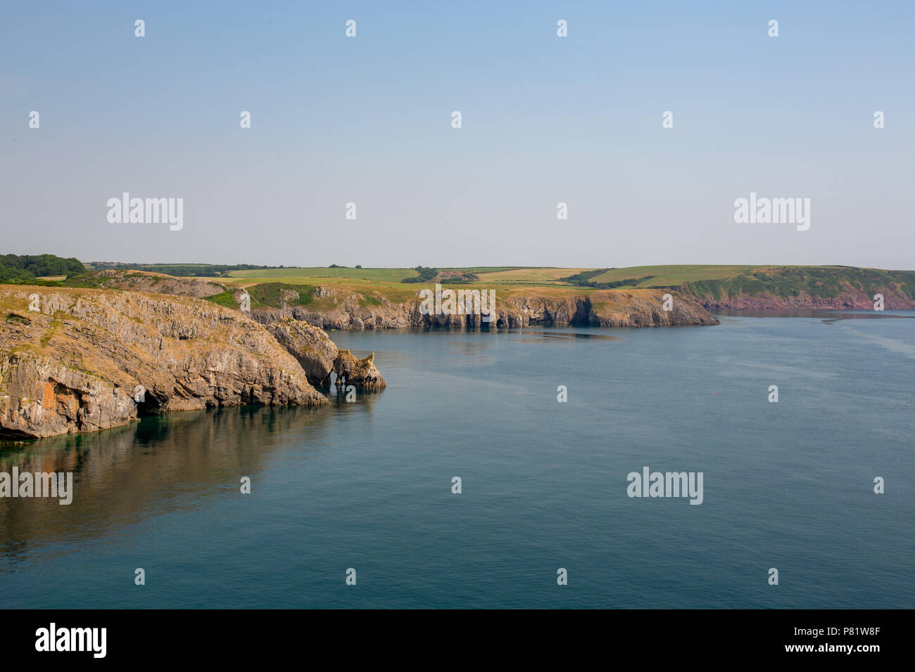 Summer  views along the Pembrokeshire Coast Path in South Wales, UK Stock Photo