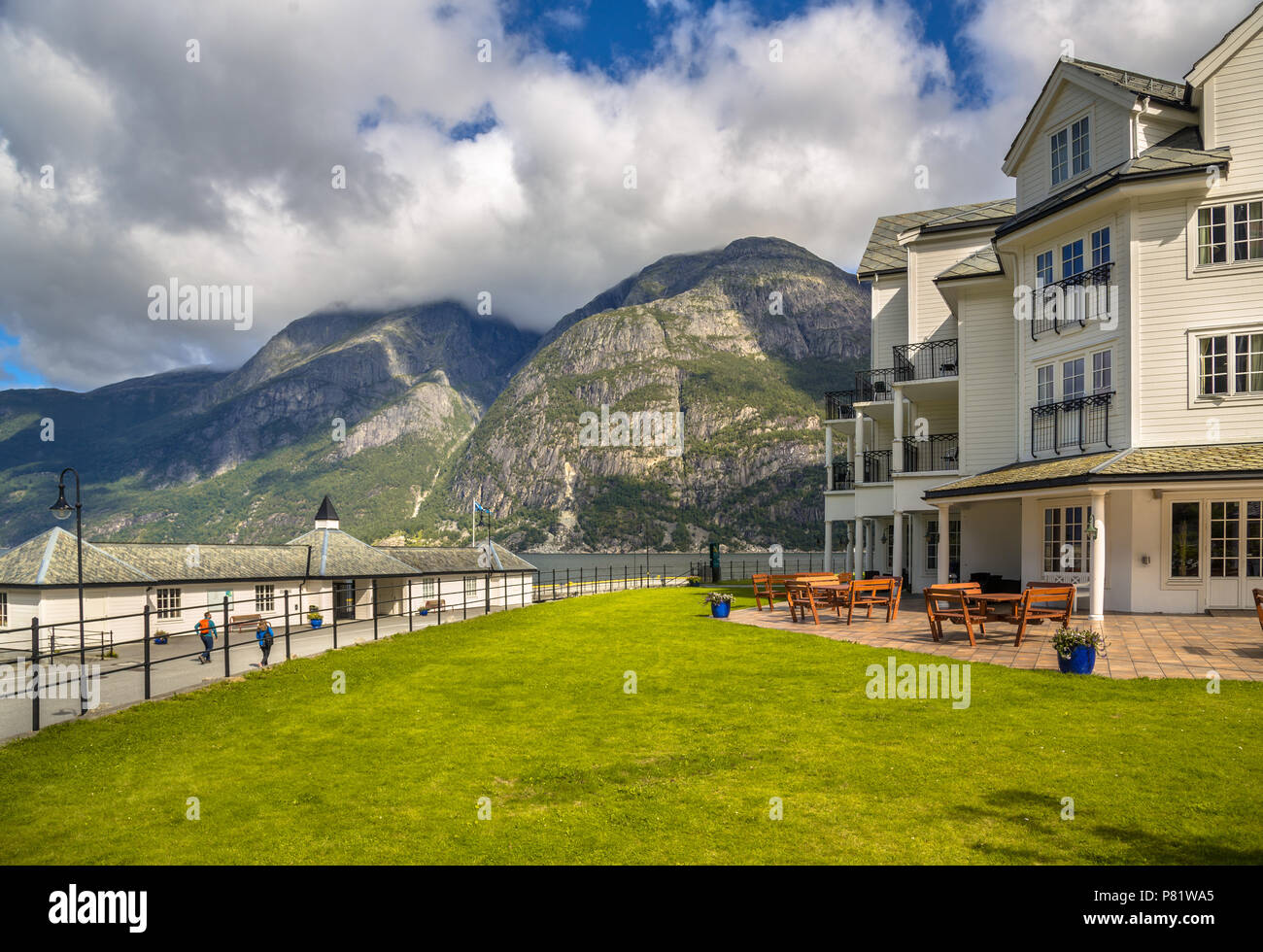 Beautiful view of Fjord Apartments With Wooden Accents