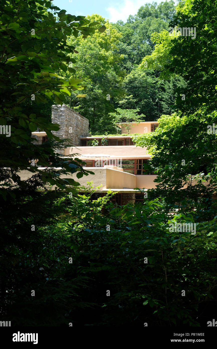 The house at Fallingwater in Pennsylvania Stock Photo