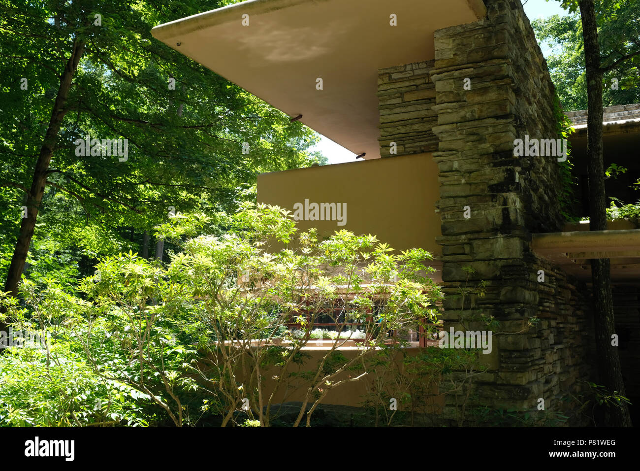 The house at Fallingwater in Pennsylvania Stock Photo